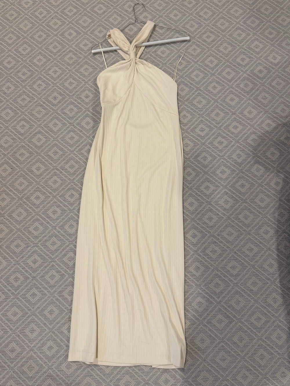 Club Monaco Cream One-Shoulder Twist Maxi Dress
